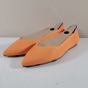 Rothy's The Point Ballet Flat in Fawn Amber Orange Womens Size 10